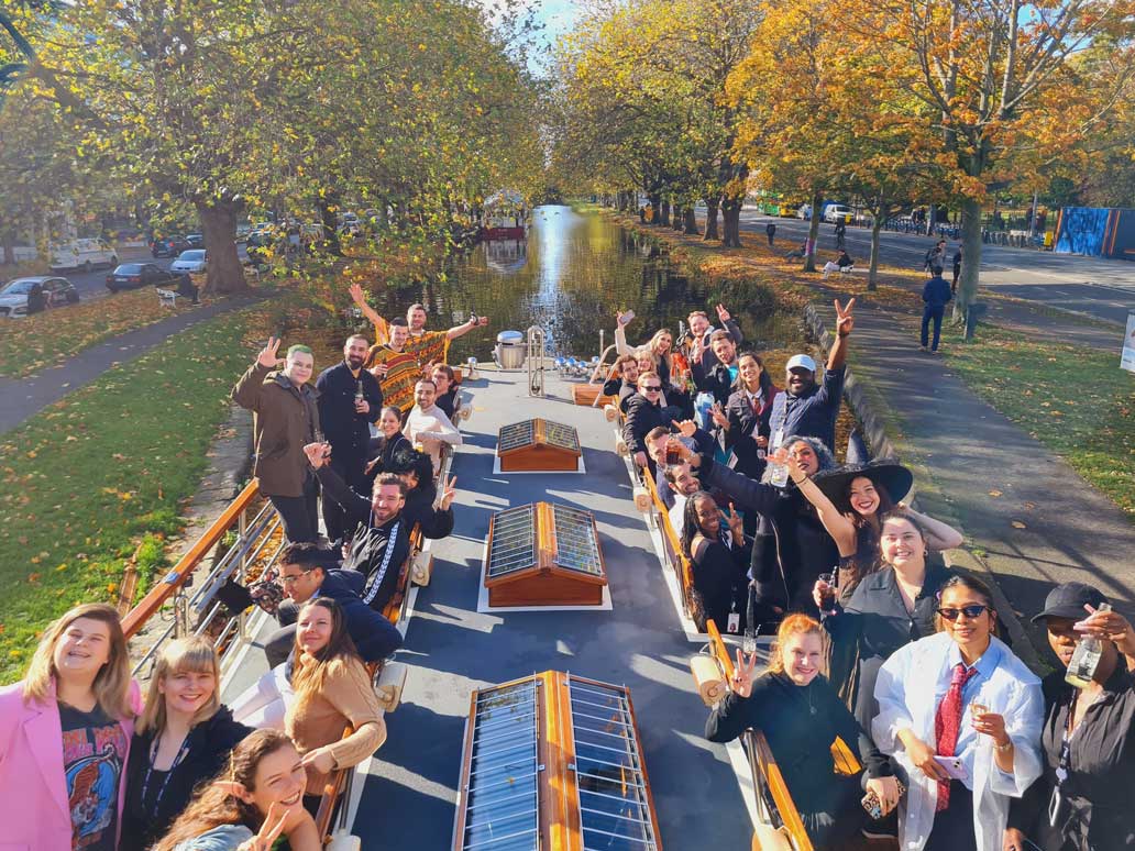 private event - canal boat restaurant